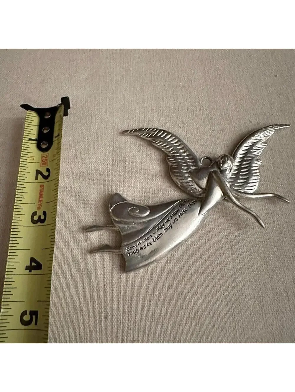 Vintage Silver Angel with engraved sentiment